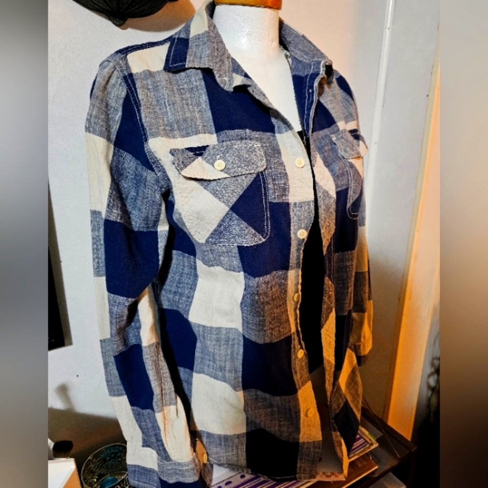 Blue Plaid Button Up Shirt